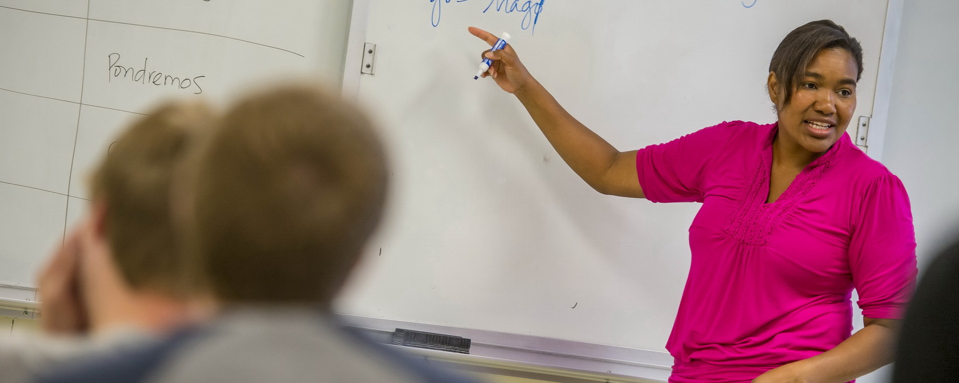 Class of students learning Spanish